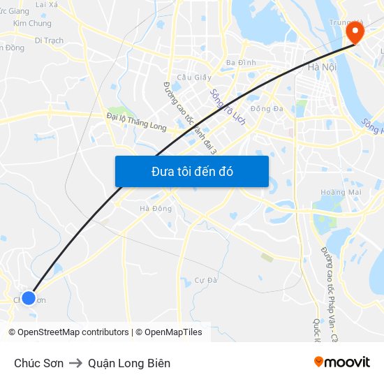 Chúc Sơn to Quận Long Biên map
