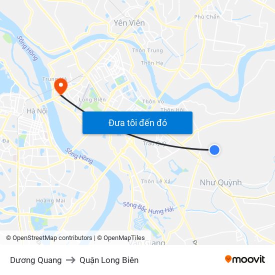 Dương Quang to Quận Long Biên map