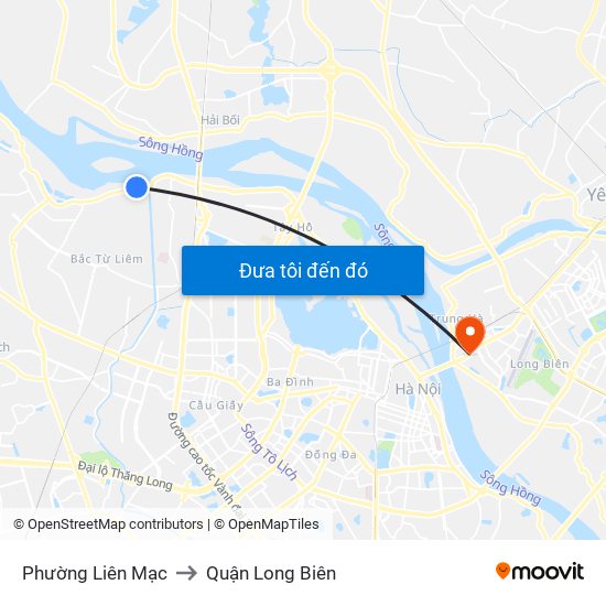 Phường Liên Mạc to Quận Long Biên map