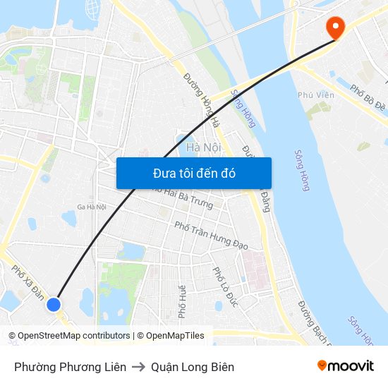 Phường Phương Liên to Quận Long Biên map