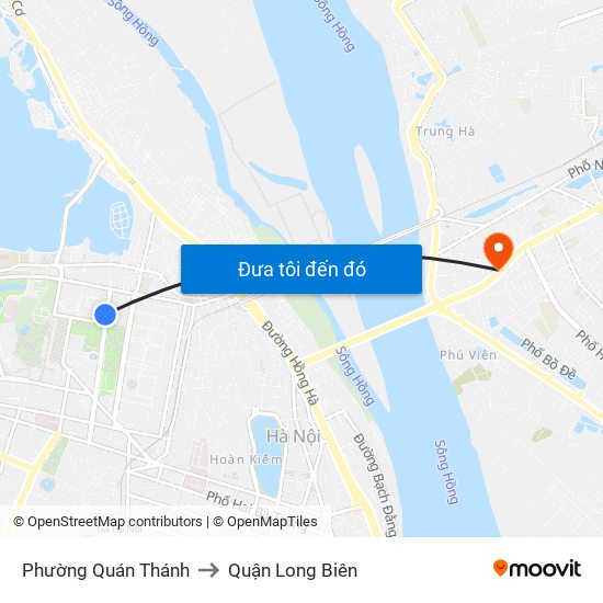 Phường Quán Thánh to Quận Long Biên map