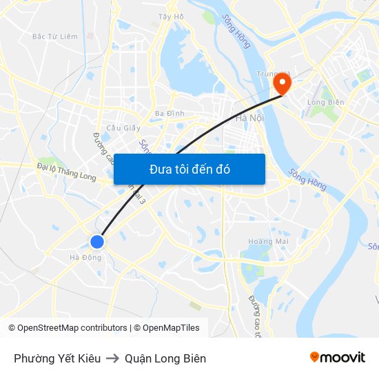 Phường Yết Kiêu to Quận Long Biên map