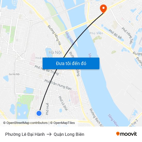 Phường Lê Đại Hành to Quận Long Biên map