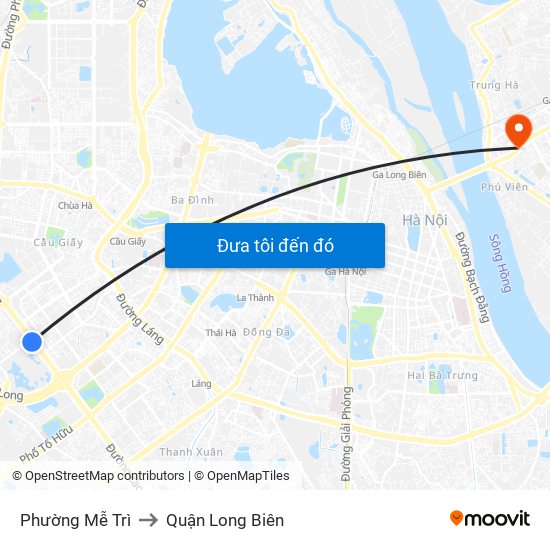 Phường Mễ Trì to Quận Long Biên map