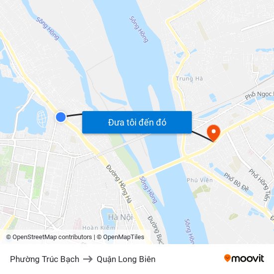 Phường Trúc Bạch to Quận Long Biên map