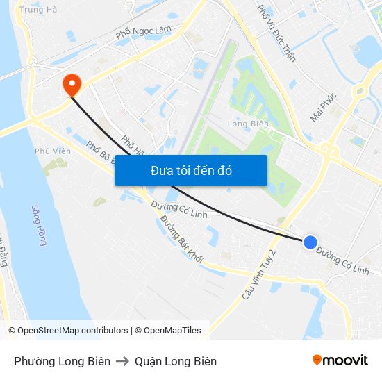 Phường Long Biên to Quận Long Biên map