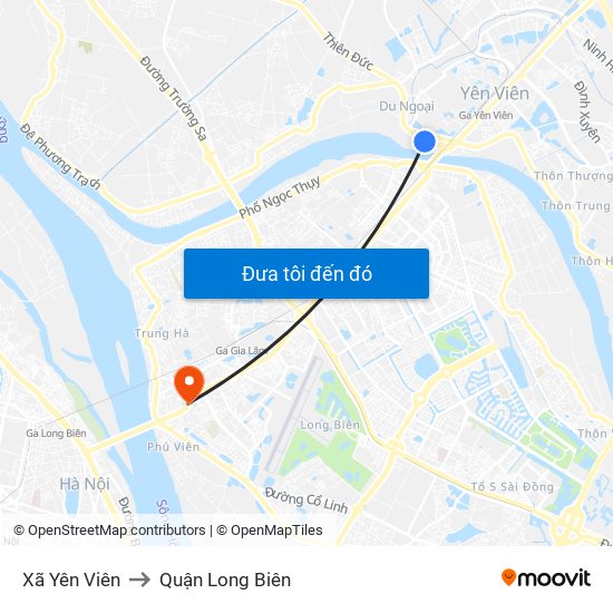 Xã Yên Viên to Quận Long Biên map