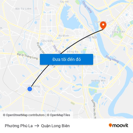 Phường Phú La to Quận Long Biên map