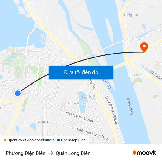 Phường Điện Biên to Quận Long Biên map