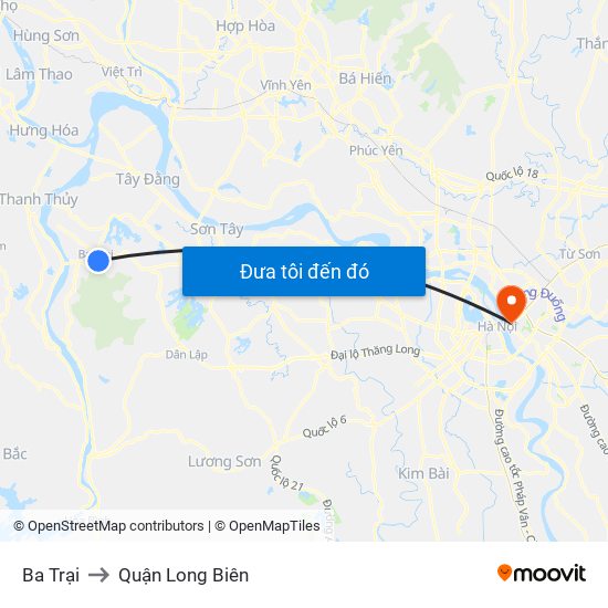Ba Trại to Quận Long Biên map