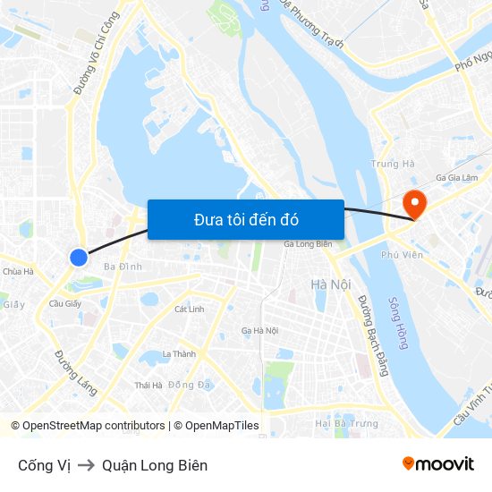 Cống Vị to Quận Long Biên map