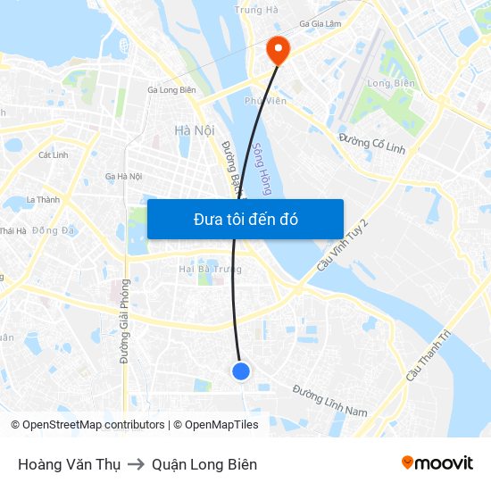 Hoàng Văn Thụ to Quận Long Biên map