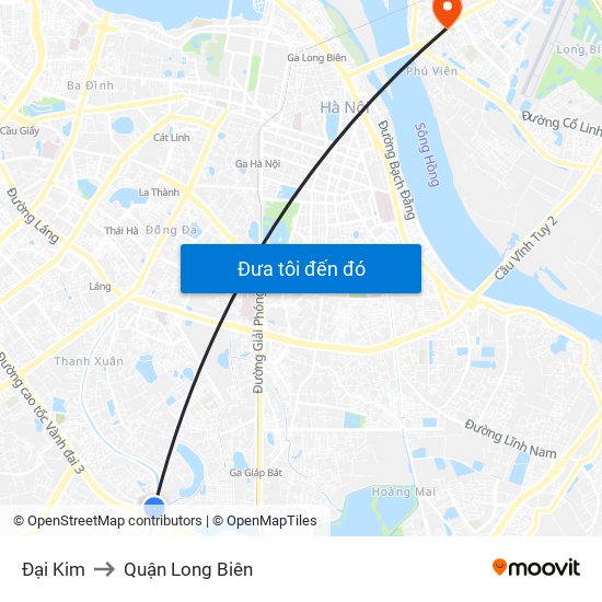 Đại Kim to Quận Long Biên map