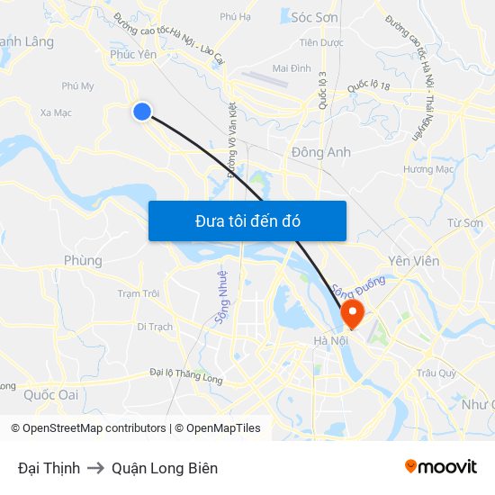 Đại Thịnh to Quận Long Biên map