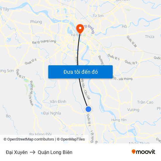 Đại Xuyên to Quận Long Biên map