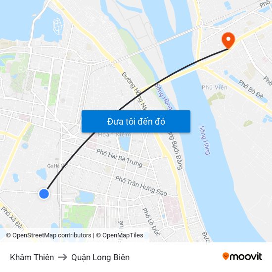 Khâm Thiên to Quận Long Biên map