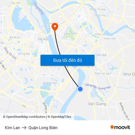 Kim Lan to Quận Long Biên map