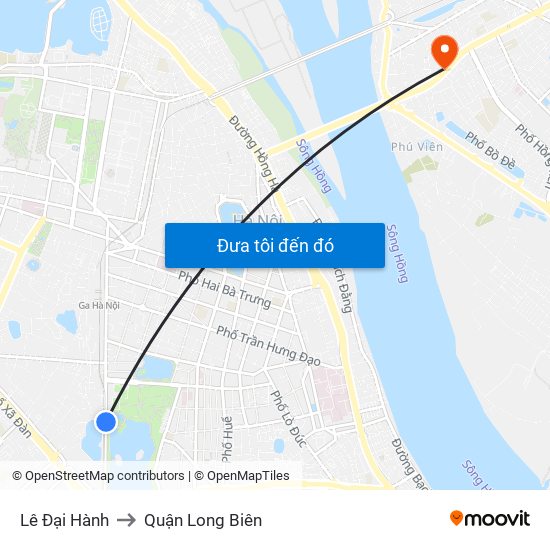Lê Đại Hành to Quận Long Biên map