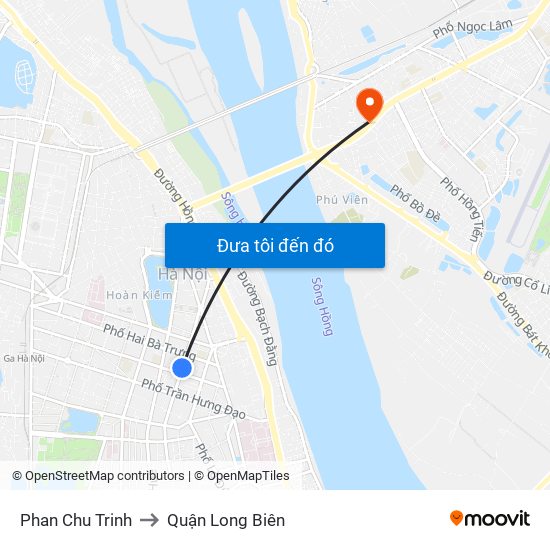 Phan Chu Trinh to Quận Long Biên map