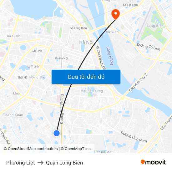 Phương Liệt to Quận Long Biên map