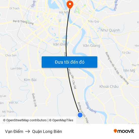 Vạn Điểm to Quận Long Biên map