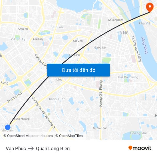 Vạn Phúc to Quận Long Biên map