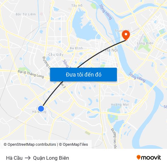 Hà Cầu to Quận Long Biên map