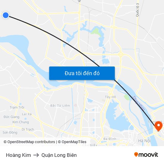 Hoàng Kim to Quận Long Biên map