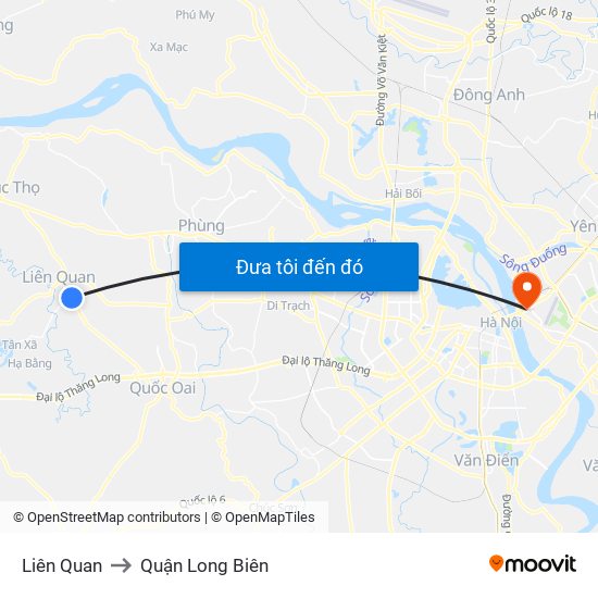 Liên Quan to Quận Long Biên map