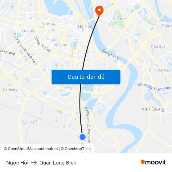 Ngọc Hồi to Quận Long Biên map