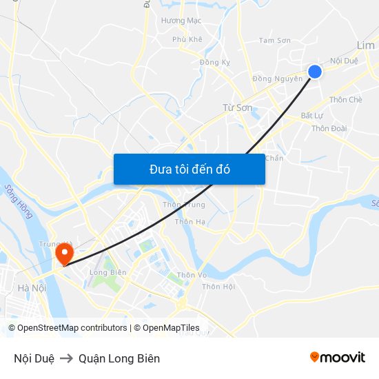 Nội Duệ to Quận Long Biên map