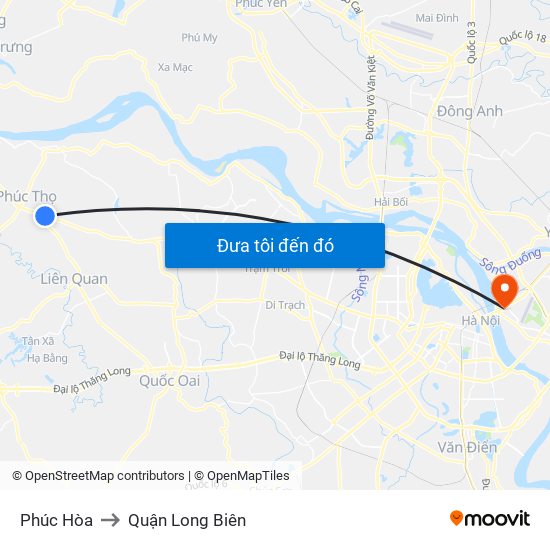 Phúc Hòa to Quận Long Biên map