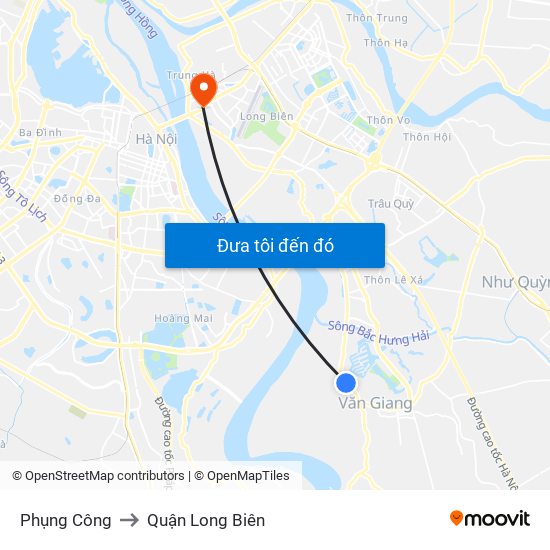 Phụng Công to Quận Long Biên map