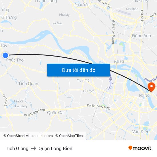 Tích Giang to Quận Long Biên map