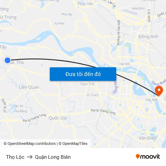Thọ Lộc to Quận Long Biên map