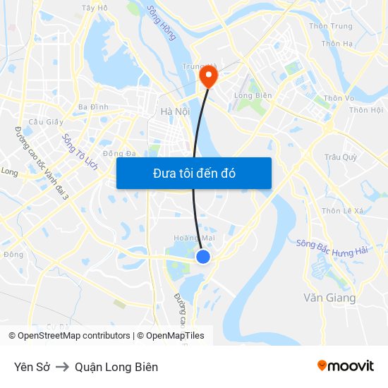 Yên Sở to Quận Long Biên map