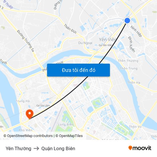 Yên Thường to Quận Long Biên map