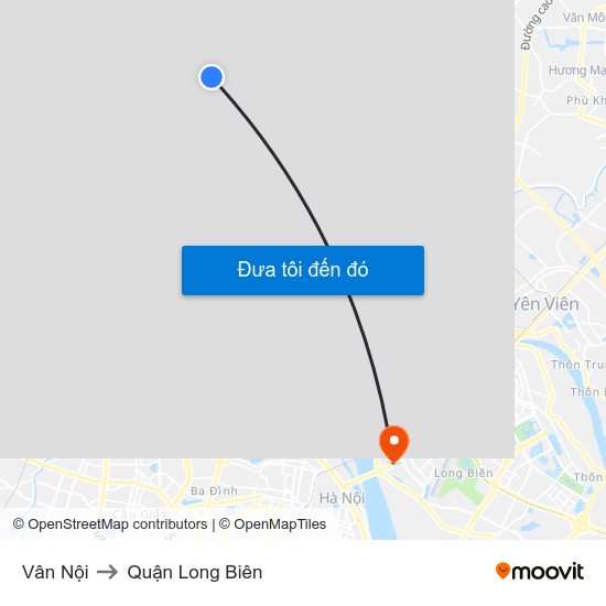 Vân Nội to Quận Long Biên map