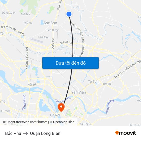 Bắc Phú to Quận Long Biên map