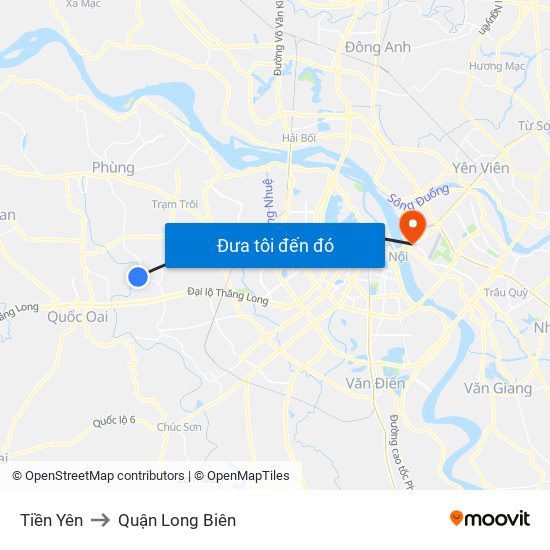 Tiền Yên to Quận Long Biên map