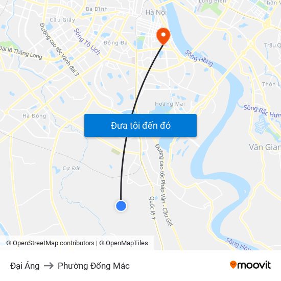 Đại Áng to Phường Đống Mác map