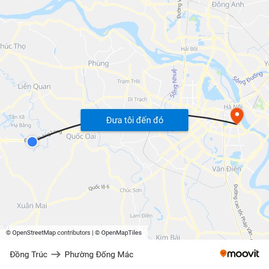 Đồng Trúc to Phường Đống Mác map