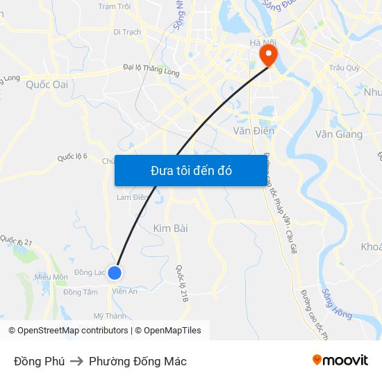 Đồng Phú to Phường Đống Mác map