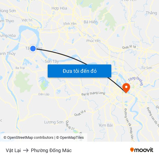 Vật Lại to Phường Đống Mác map