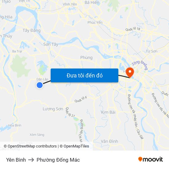 Yên Bình to Phường Đống Mác map