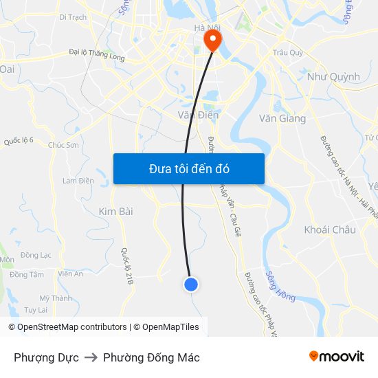 Phượng Dực to Phường Đống Mác map