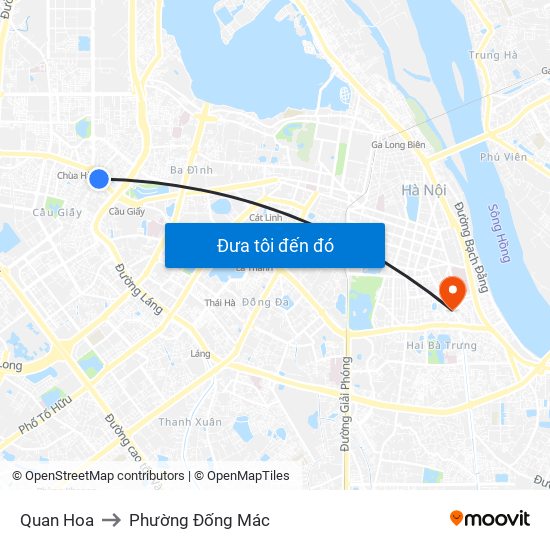 Quan Hoa to Phường Đống Mác map