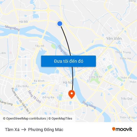 Tầm Xá to Phường Đống Mác map