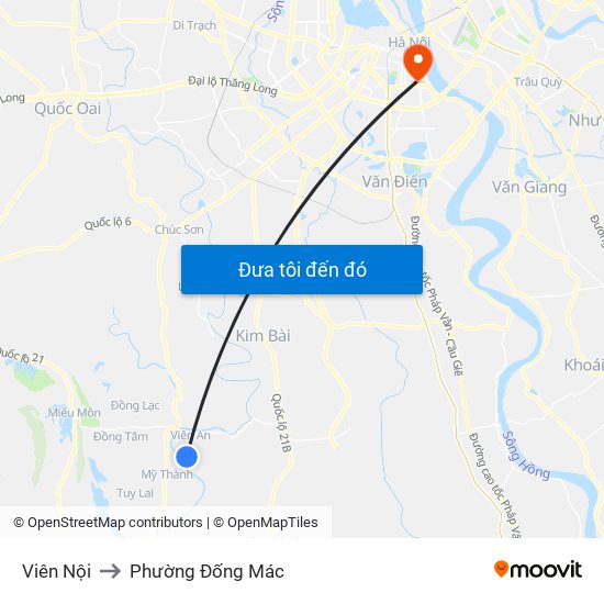 Viên Nội to Phường Đống Mác map