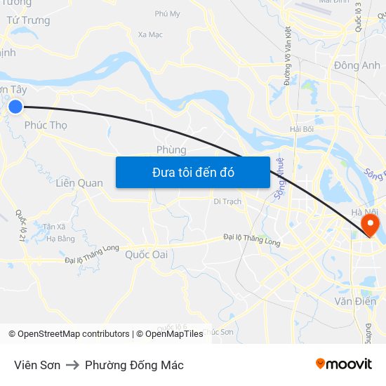 Viên Sơn to Phường Đống Mác map